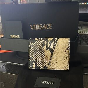 Versace Python calf, leather small wallet